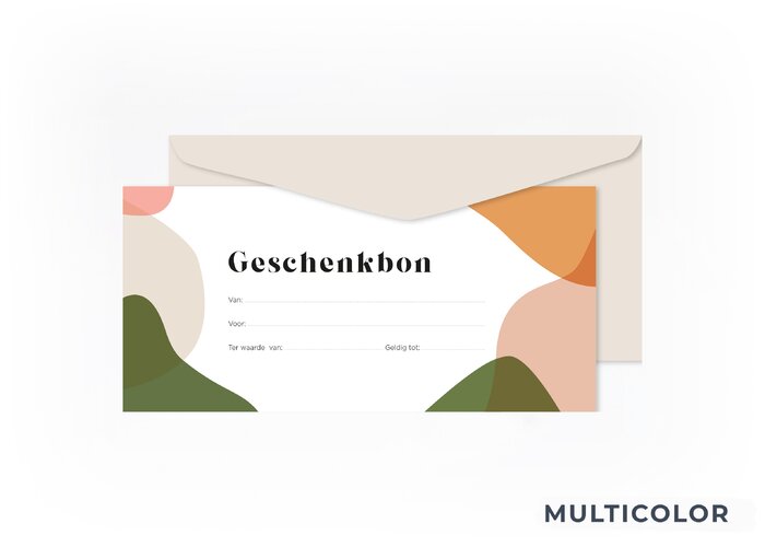 Set geschenkbonnen (50 ex.) met enveloppen